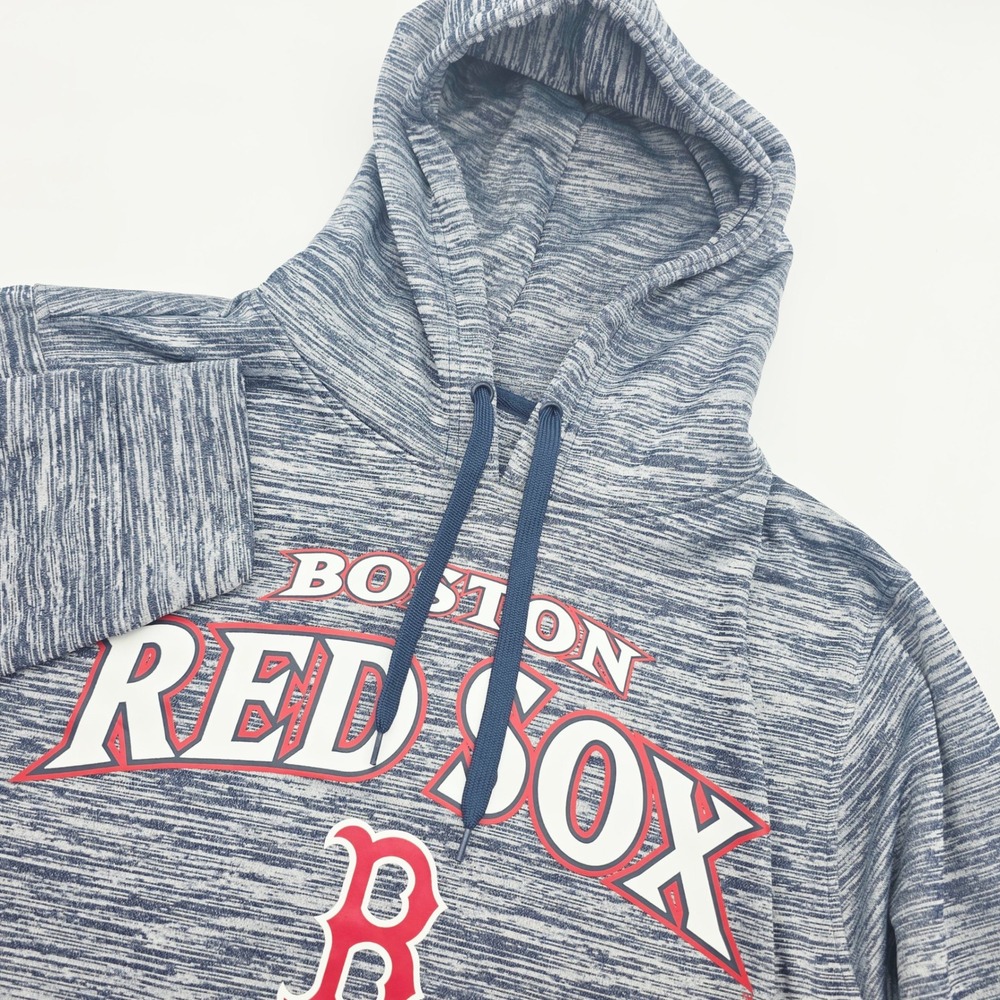 Stitches Men Large Boston Red Sox MLB Hoodie Blue Space Dye Heathered Sweatshirt